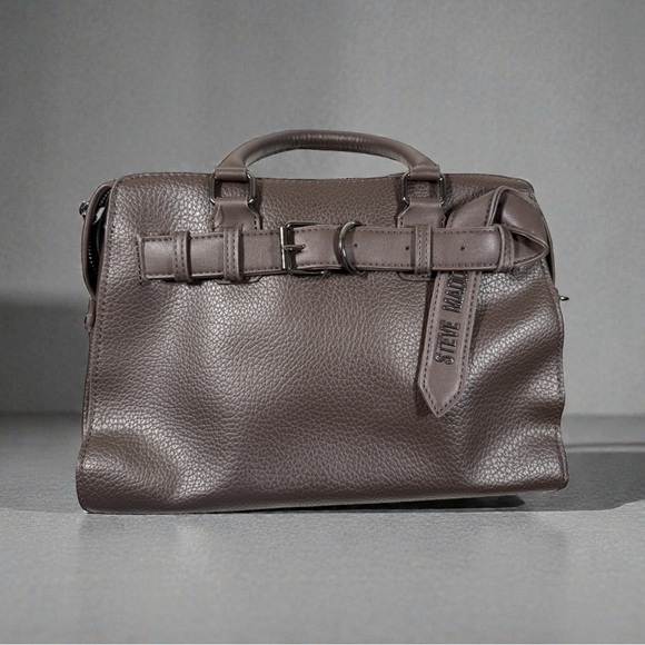 Steve Madden Handbags - Steve Madden Brown Faux Leather Satchel Medium Handbag Crossbody